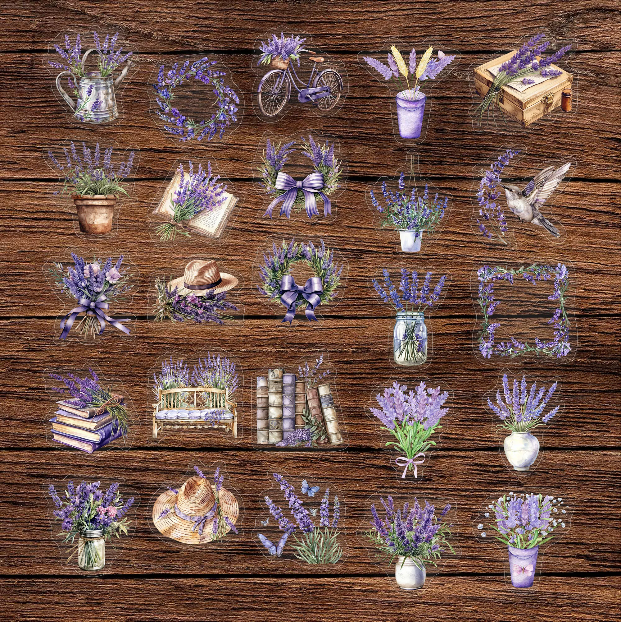 

Лавандовые прозрачные водонепроницаемые стикеры для скрапбукинга