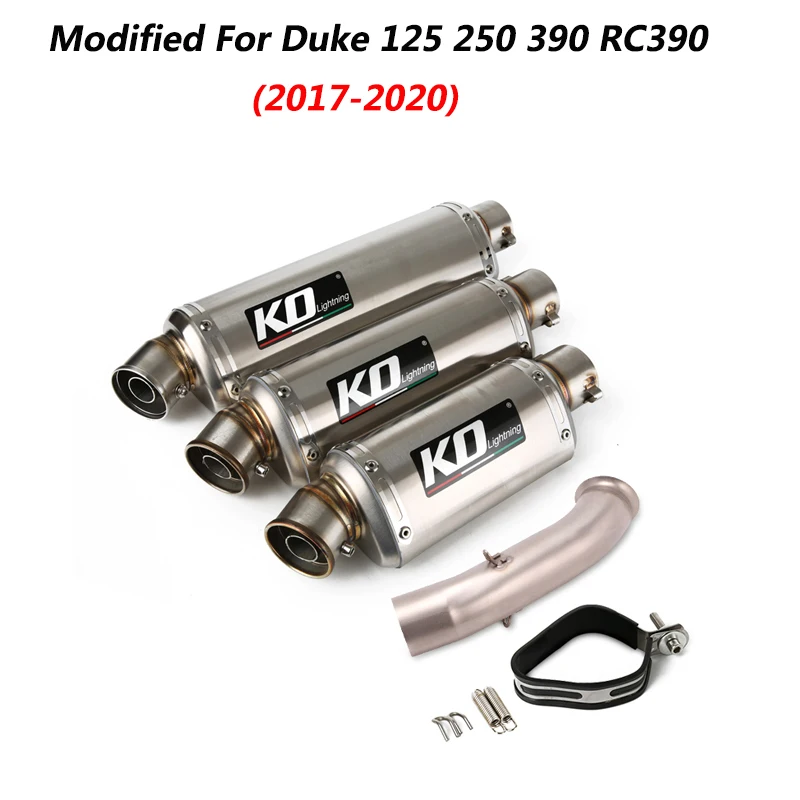 

Escape Motorcycle Mid Connect Pipe And 51mm Muffler Exhaust System Modified For Duke 125 250 390 RC390 2017-2020