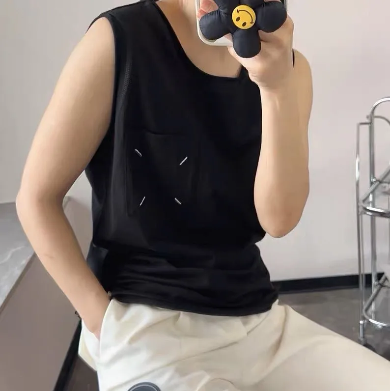 

141132 Модный классический роскошный дизайнерский тканевый удобный и дышащий мягкий текстурный жилет майка для женщин