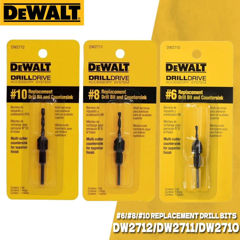 Набор сменных сверл DEWALT DW2710 DW2711 DW2712 # 6 8 10 аксессуары для сверления и зенковки по