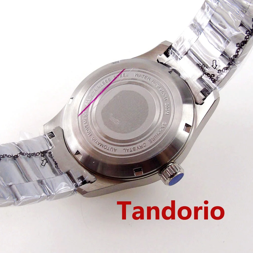 Tandorio 39mm Stainless Steel Pilot Watch Case Sapphire Glass 20ATM For NH34 NH35 NH36A ETA2824 PT5000 Auto Movement Solid Back