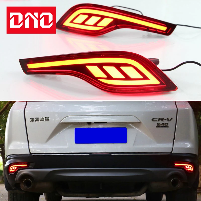 

DNO Car LED Rear Bumper Fog Lamps For Honda CRV CR-V 2017 2018 2019 2020 Brake Light Turn Signal Backup Reflector Lamp Taillight