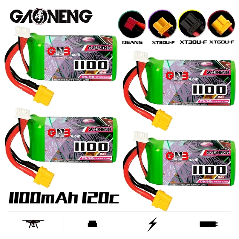 

4 шт., GAONENG GNB 1100 мАч 14,8 в 4S1P 120C/240C