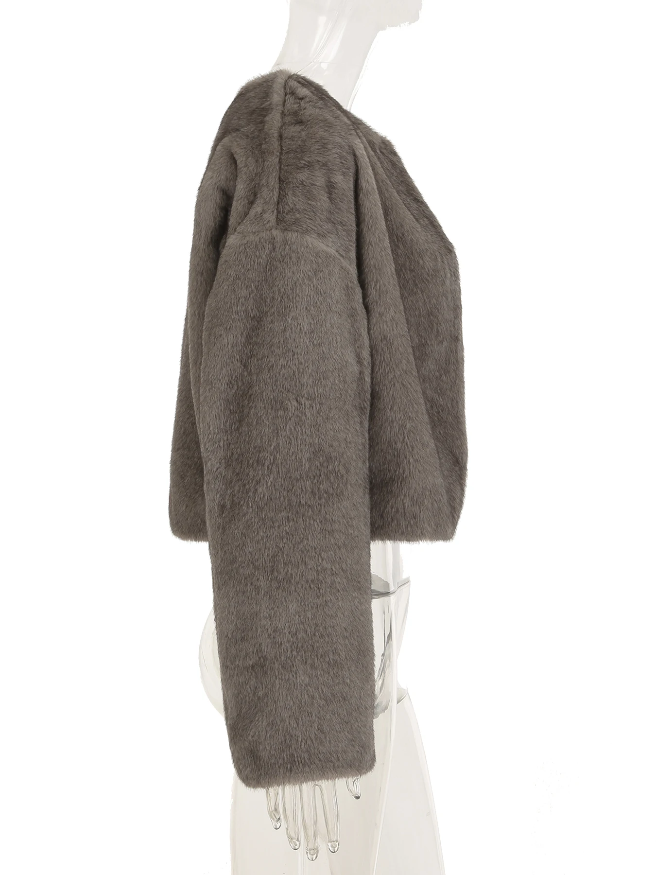 IAMSURE повседневные однотонные меховые пальто женские 2024 зимние теплые базовые