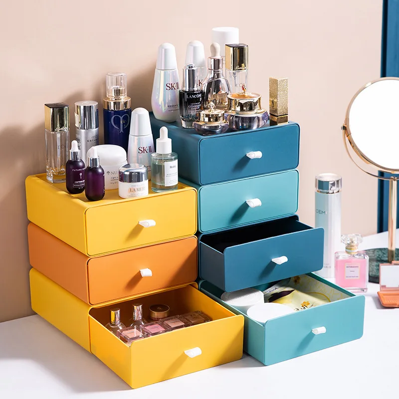 

New Desk Storage Drawers Organizer Document Sundries Box Cosmetic Space-Saving Case Cabinet Home Office Stationery Stackable