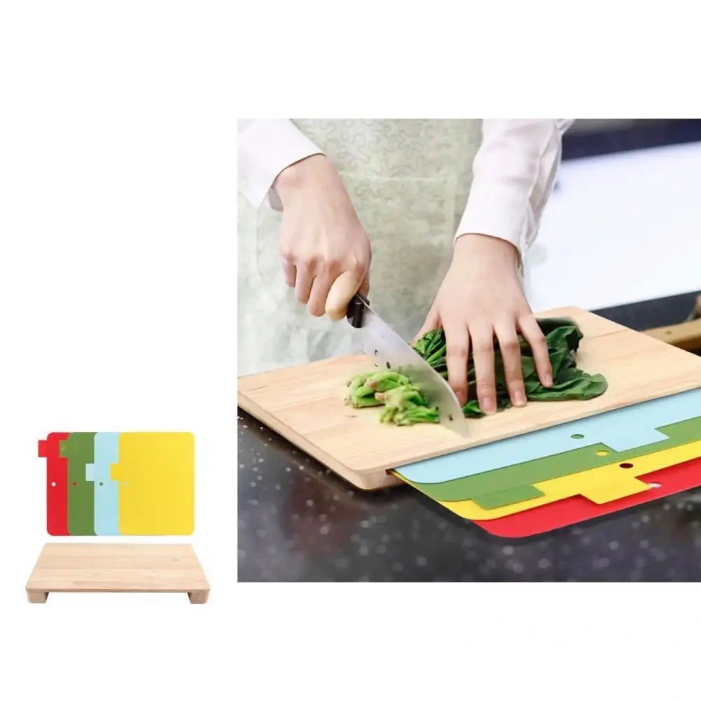 

Wood 1 Set Attractive Universal Eco-friendly Cutting Board Multicolor Cutting Board Wide Application for Canteen