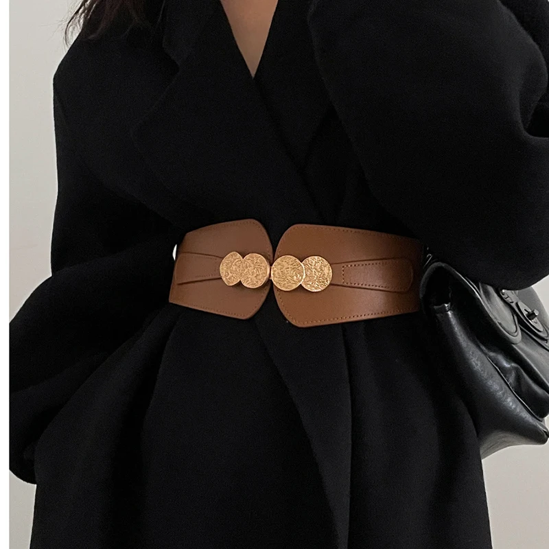 High Quality Ladies Fashion Elastic Wide Waist Seal Dress Coat Sweater Suit Decoration Leather Corset Belts for Women Luxury