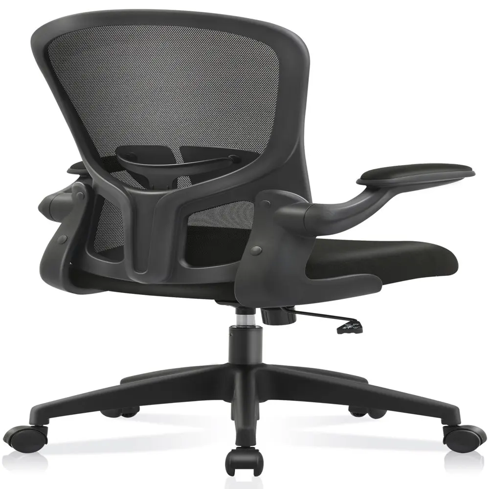 

Office Chair with Lumbar Support and Flip-up Arms, Ergonomic Desk Chair, Black