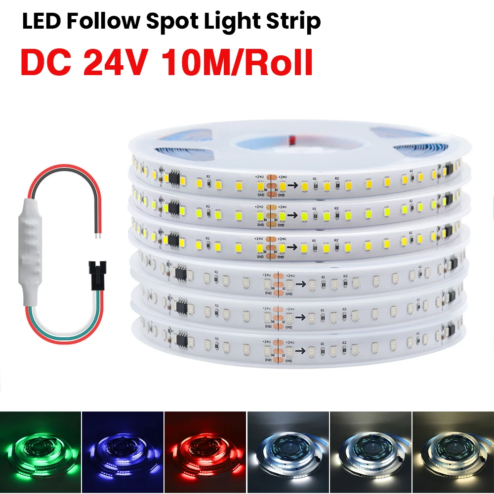 10M/Roll LED Strip 24V Follow Spot SMD 2835 120leds/m IP21 Flexible Ribbon Rope LED Tape for Home Decoration