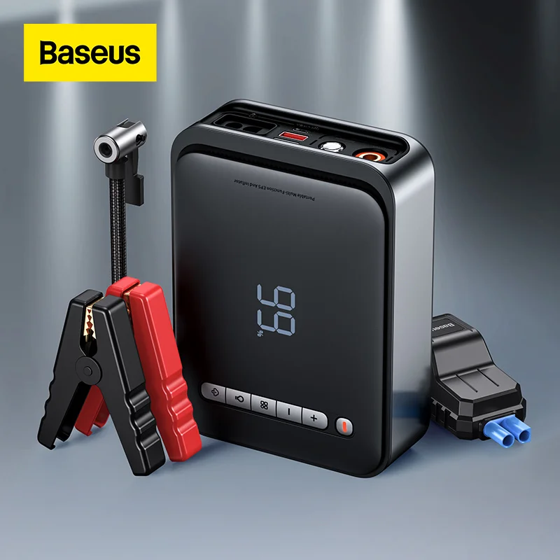 Baseus 2 في 1 سيارة الانتقال كاتب قوة البنك ضاغط الهواء مضخة نفخ 1000A محطة الطاقة المحمولة شاحن بطارية السيارة الداعم
