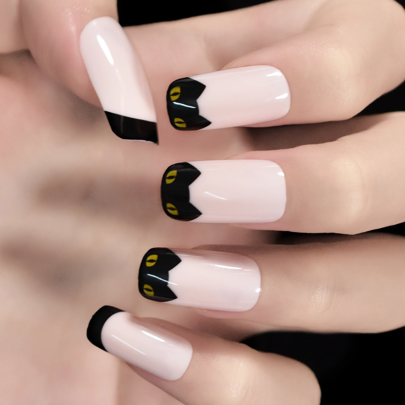 Ногти Pink Franch Spirit Cat средние квадратные ногти Night Fury беззубые с драконом узоры