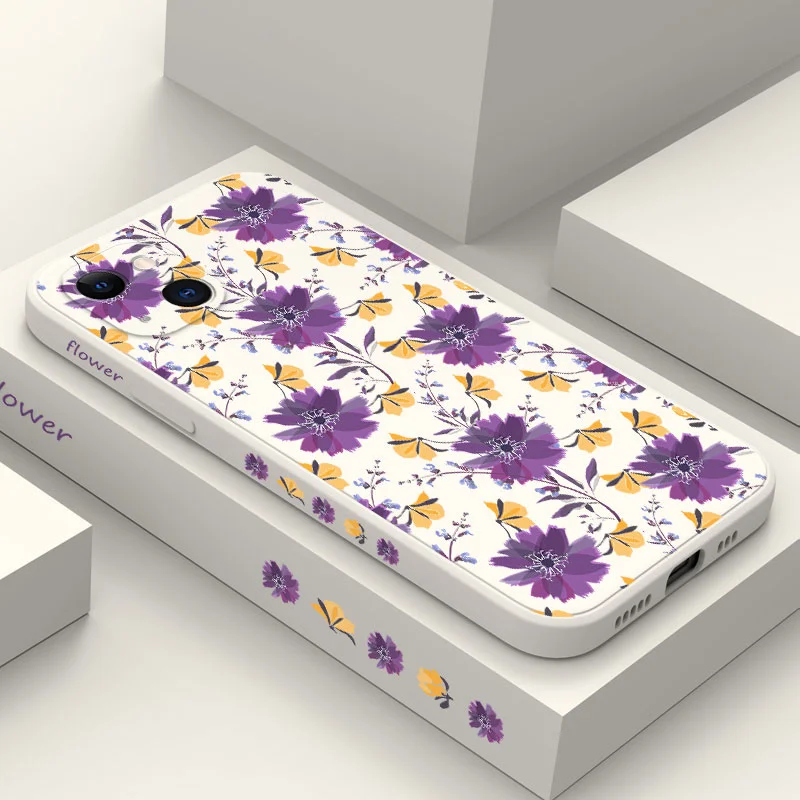 

Misty Flowers Phone Case For iPhone 14 13 12 11 Pro Max Mini X XR XS MAX SE2020 8 7 Plus 6 6S Plus Cover