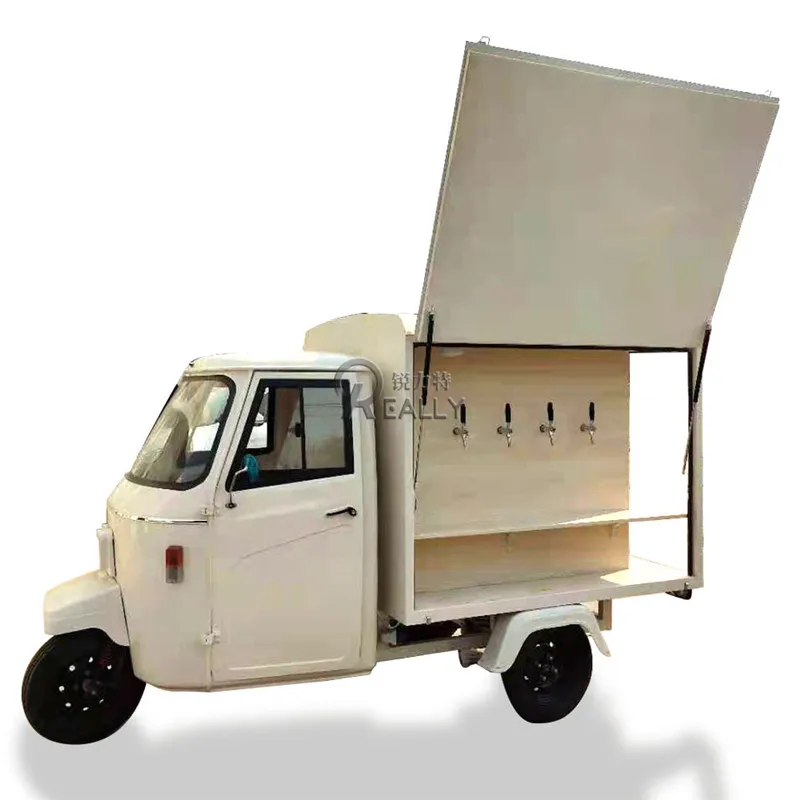 Mobile Electric Tricycle  APE Dessert Pizza Vending Truck Fast Food Ice Cream Tricycle Coffee Hot Dog Cart Trailer