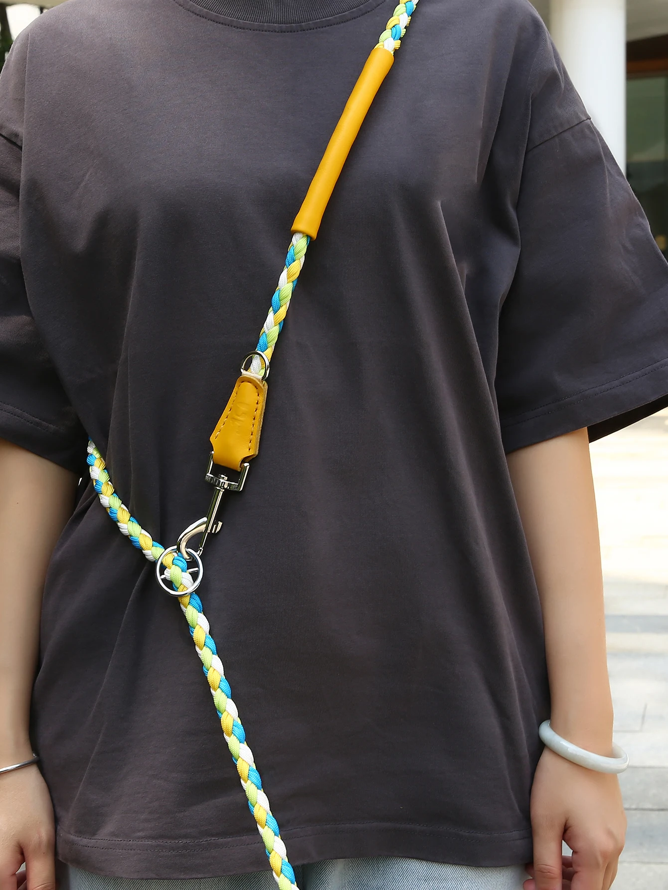 Поводок для собак UFBemo со свободными руками металлический ремень кольцо