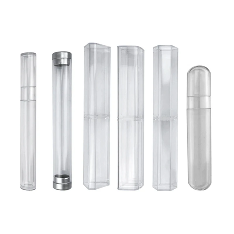 

Transparent Universal Clip Storage Plastic Holder Gift Cylinder Tweezers Box