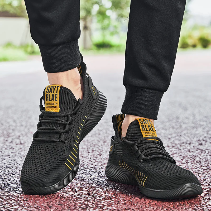 Lace-up Mens Running Shoes Black 