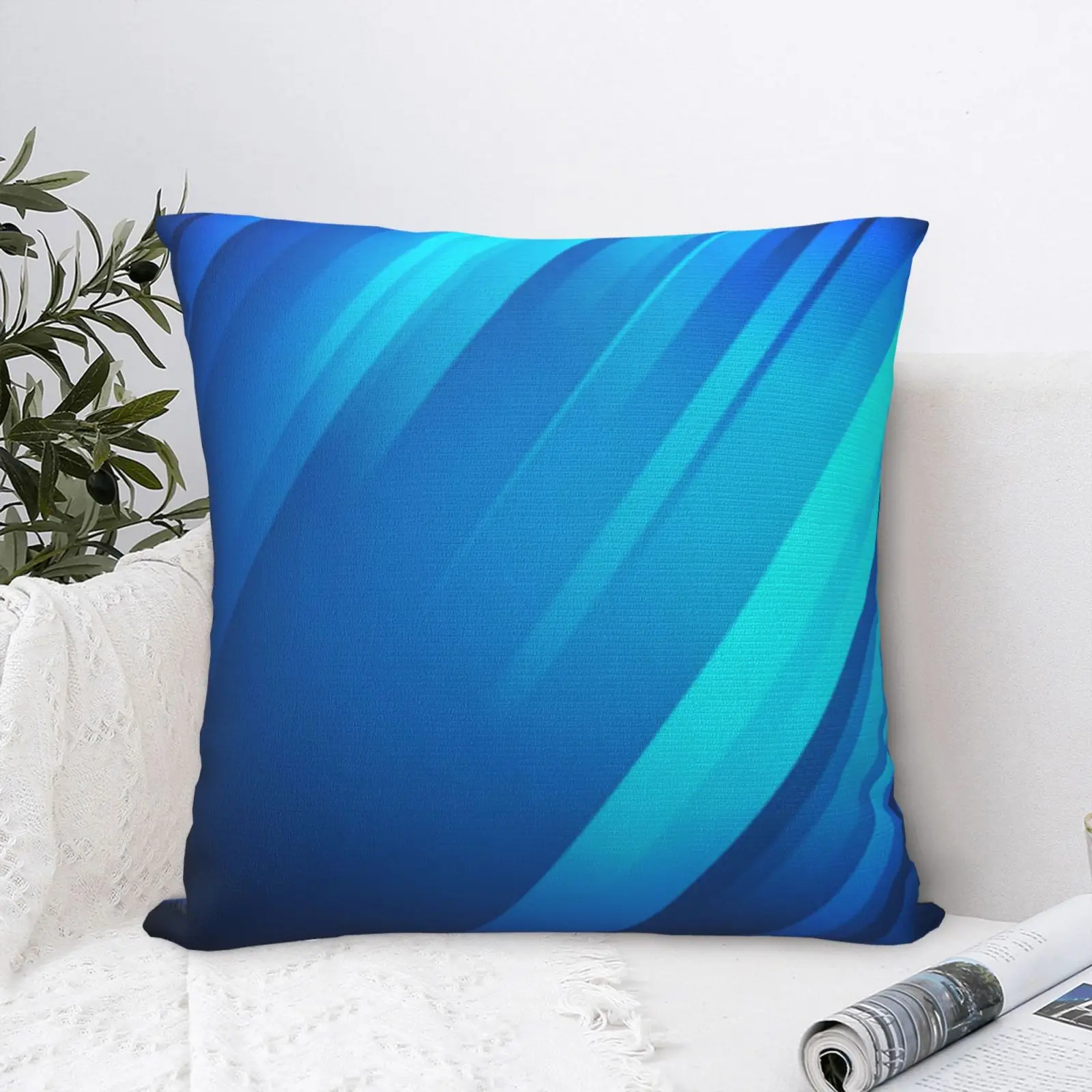 

Blue Tone Style 8 Pillow Case Polyester Cushion Cover Modern Anime Case On The Pillow Throw Pillows Cushions Cover With Zipper