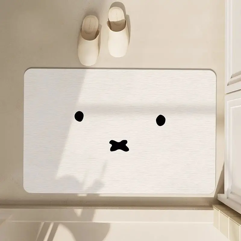 Фото Милый коврик для пола Miffy, простой впитывающий быстросохнущий противоскользящий коврик для туалета, коврик для ванной комнаты №3