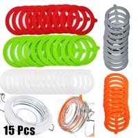 15pcs silicone replacement gasket airtight rubber seals rings reusable leakproof rubber sealings for storage canning cups part