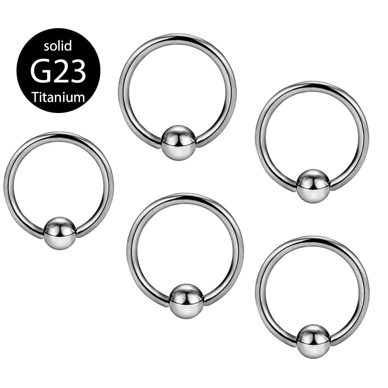 

G23 Titanium Nose Rings Silver Body Clips Hoop For Women Men Cartilage Piercing Jewelry Segment Lip Ear Captive nose Ring Hoop