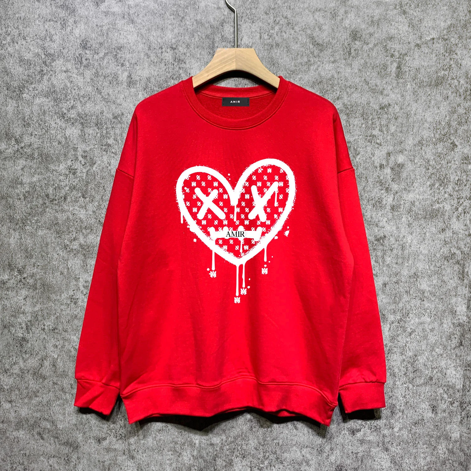 

AMR New High Street 1:1 Hip Hop Loose Unisex Brand Sweatshirt Simple Reflective Letter Print Oversize Sweatshirt