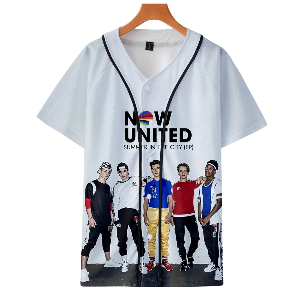 

New Fashion NOW UNITED 3D Baseball Shirt Womens Short Sleeve Hip Hop Tshirt Female Harajuku Streetwear Mens Tee Shirt