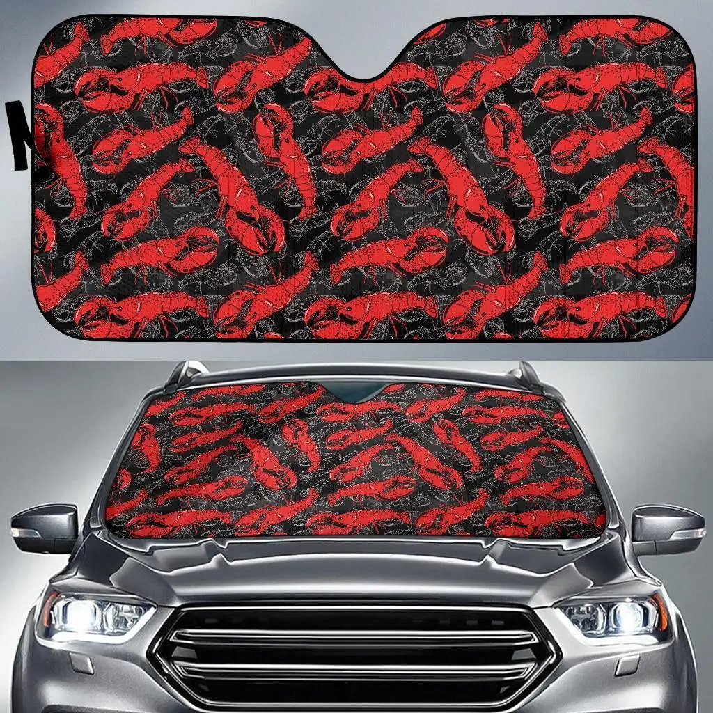 

Lobster Black Pattern Print Auto Sun Shade Car Windshield Window Cover Sunshade