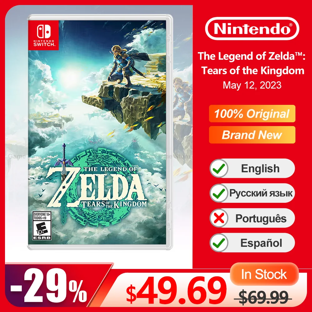 The Legend of Zelda Tears of the Kingdom Nintendo Switch игры 100% оригинальная игровая карточка в наличии Nintendo Switch, экшн-жанр для игровой консоли Switch
