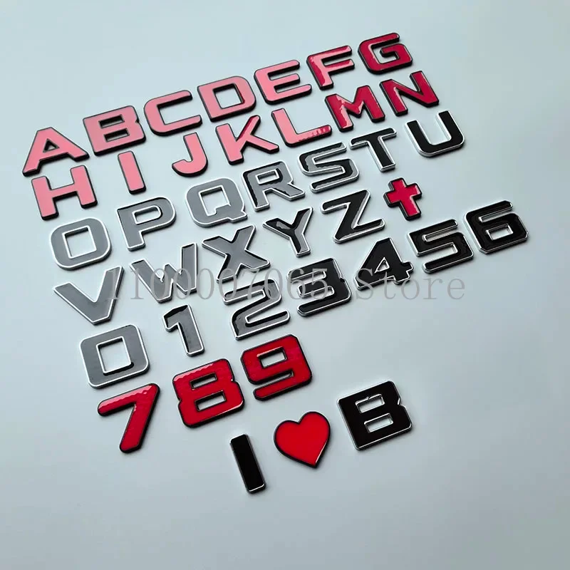 3D строительный алфавит сделай сам 3 см черный красный 26 букв 10 чисел звезда сердце