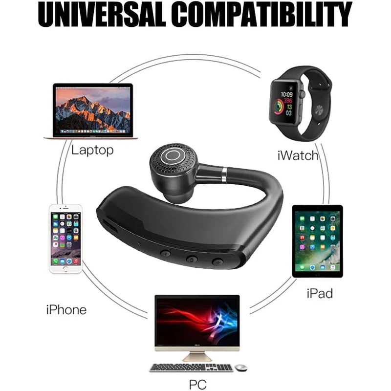 Черная Bluetooth-гарнитура V9 беспроводной бизнес-одиночный наушник голосовой ответ