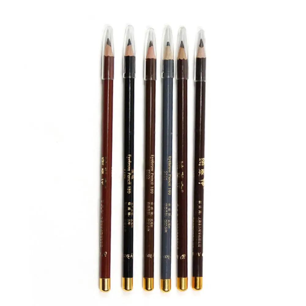 

Wood Eyebrow Pencil 6 Colors Natural Lasting Waterproof Non-smudge Eye Brow Pencil Wood Hard Core Good Color Rendering Eyeliner