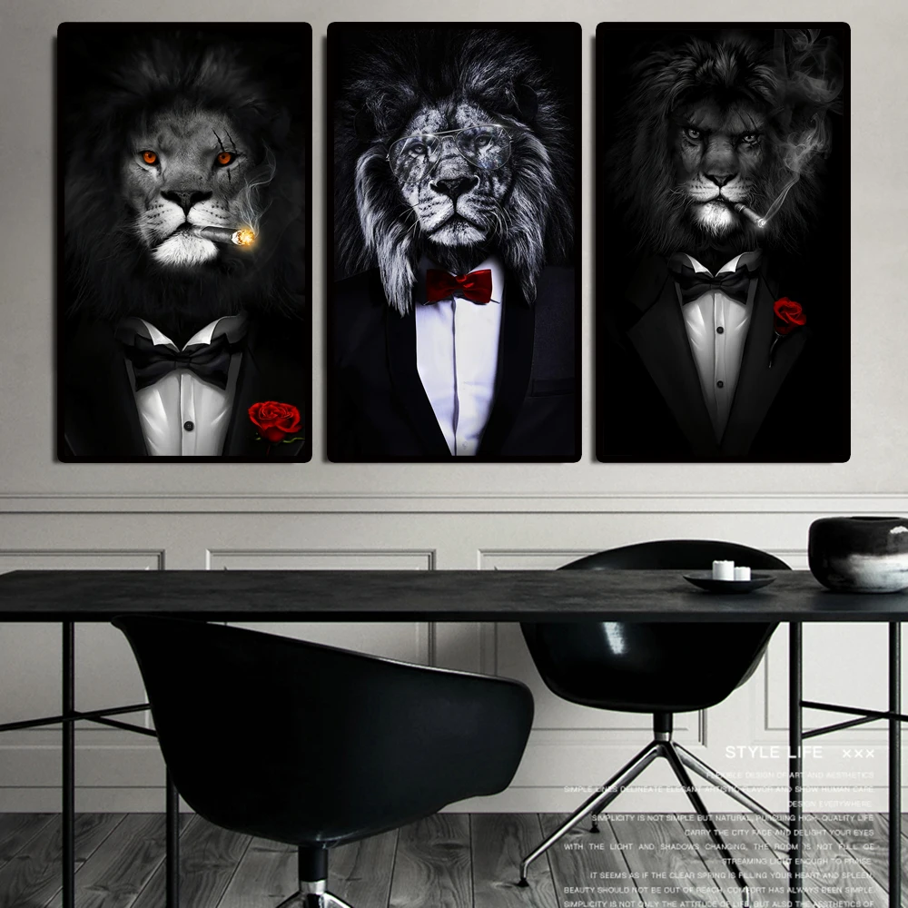 5D DIYFull Drill Diamond Painting White and Black Mr.Lion Diamond Painting Mosaic Embroidery Home Decor Gift To Mom Son Daughter