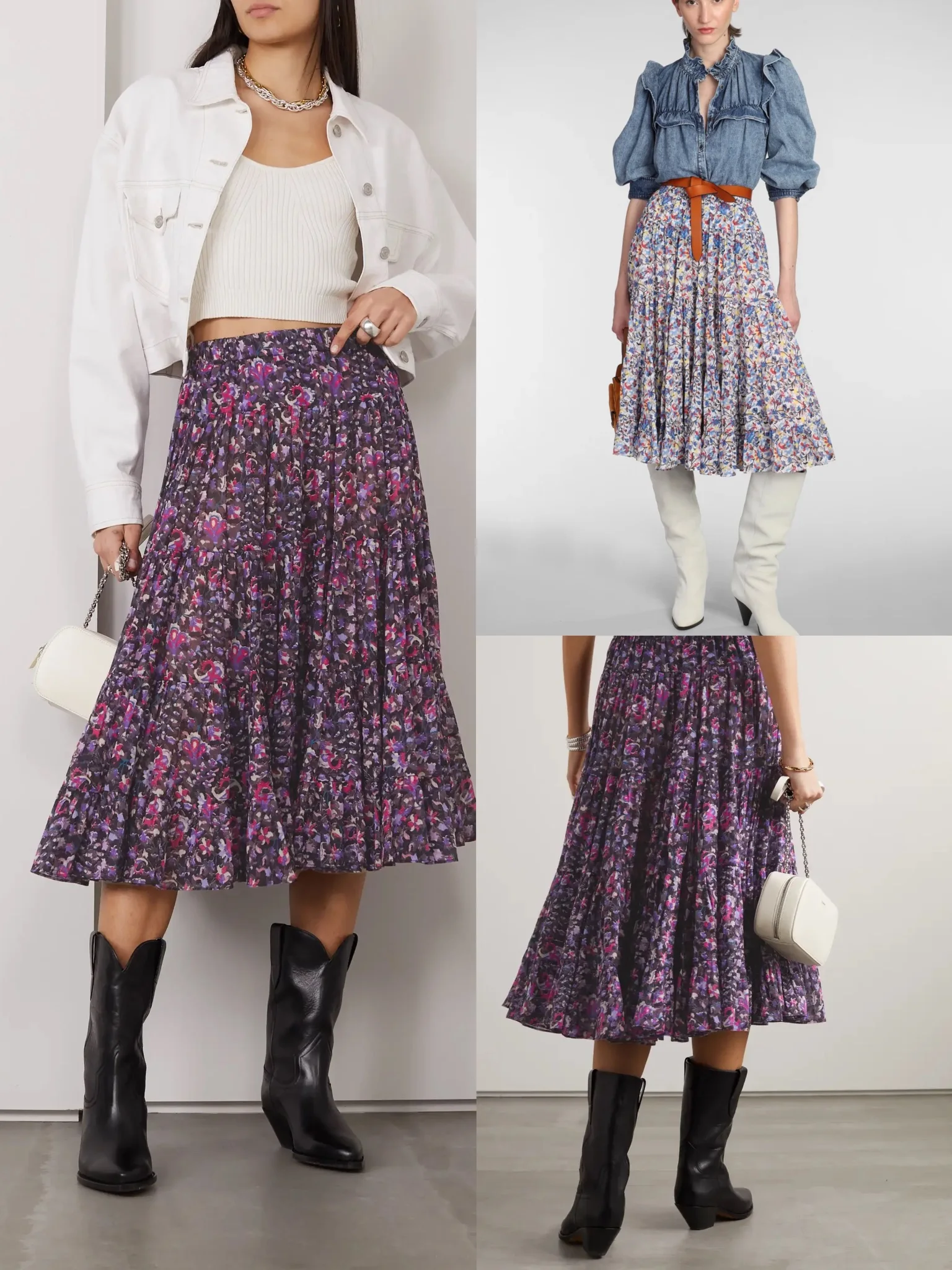 

2023 Early Autumn Women Cotton A-line Elastic Midi Skirt