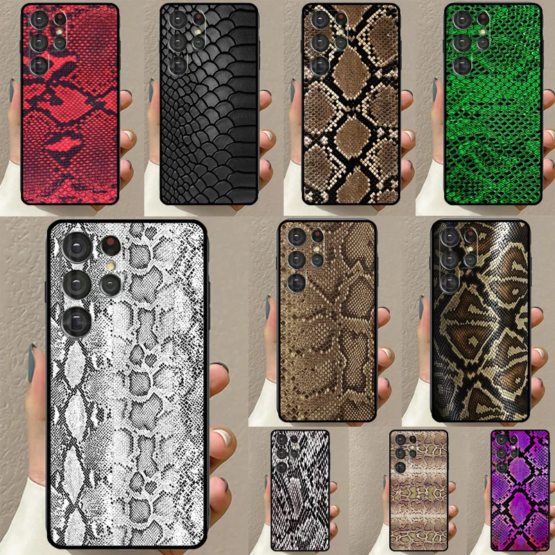 Snake Skin Case For Samsung Galaxy S20 FE S21 S22 Ultra Note 20 S8 S9 S10 Note 10 Plus Phone Coque
