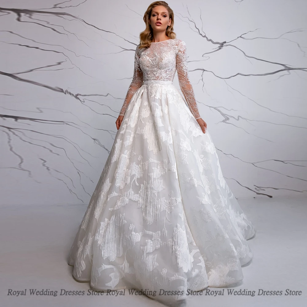 

A Line Wedding Dresses Contoured Draped Handmade Sashes Flower Print Open Beck Sweep 2022 Summer Floor Length Gowns Robe De Ma