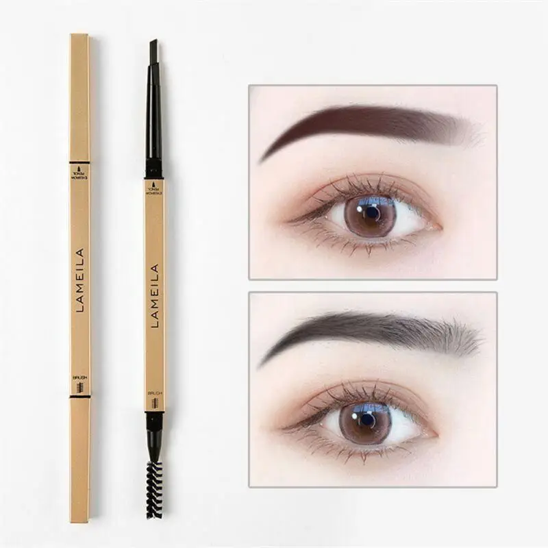 

Natural Eyebrow Pencil Long Lasting Waterproof Sweatproof Square Double-Headed Small Gold Bar Chopsticks Makeup Cosmetics Tools