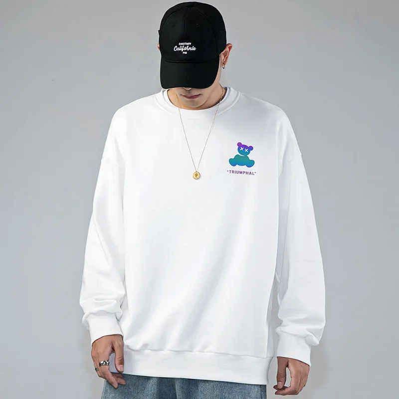 

Fashion Winter Autumn Techwear Steetwear Anime Hoodies Loose Casual Sweatshirt Round Neck Pullover Oversized Solid T Shirts Tops