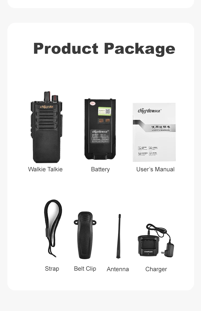 10W High Power ChierdaA8 IP67 Waterproof Walkie Talkie Two Way CB Radio Long Range 10-25km  1 or 2 Pcs PMR446 PTT FRS