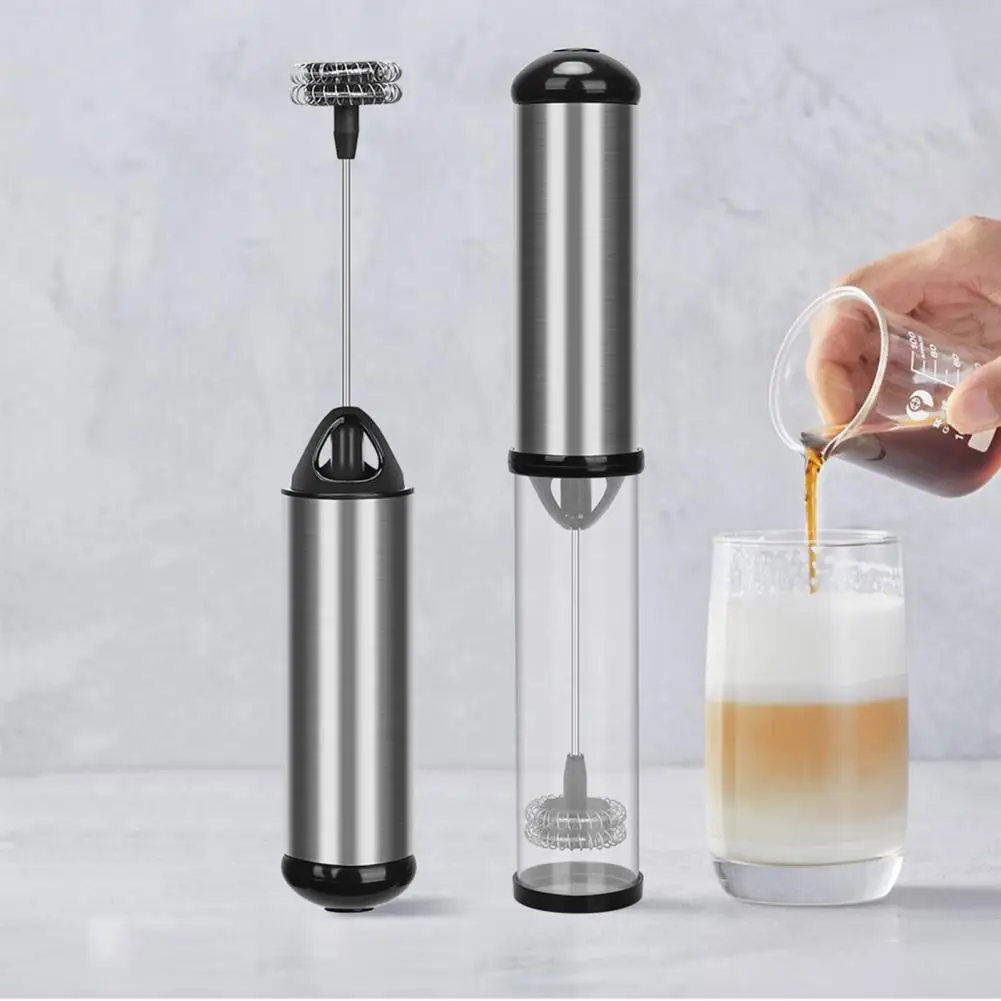 Electric Milk Foamer Battery Operated Electric Egg Beater Stainless Steel Cream Whipper Coffee Blender Kitchen Cream Whipper