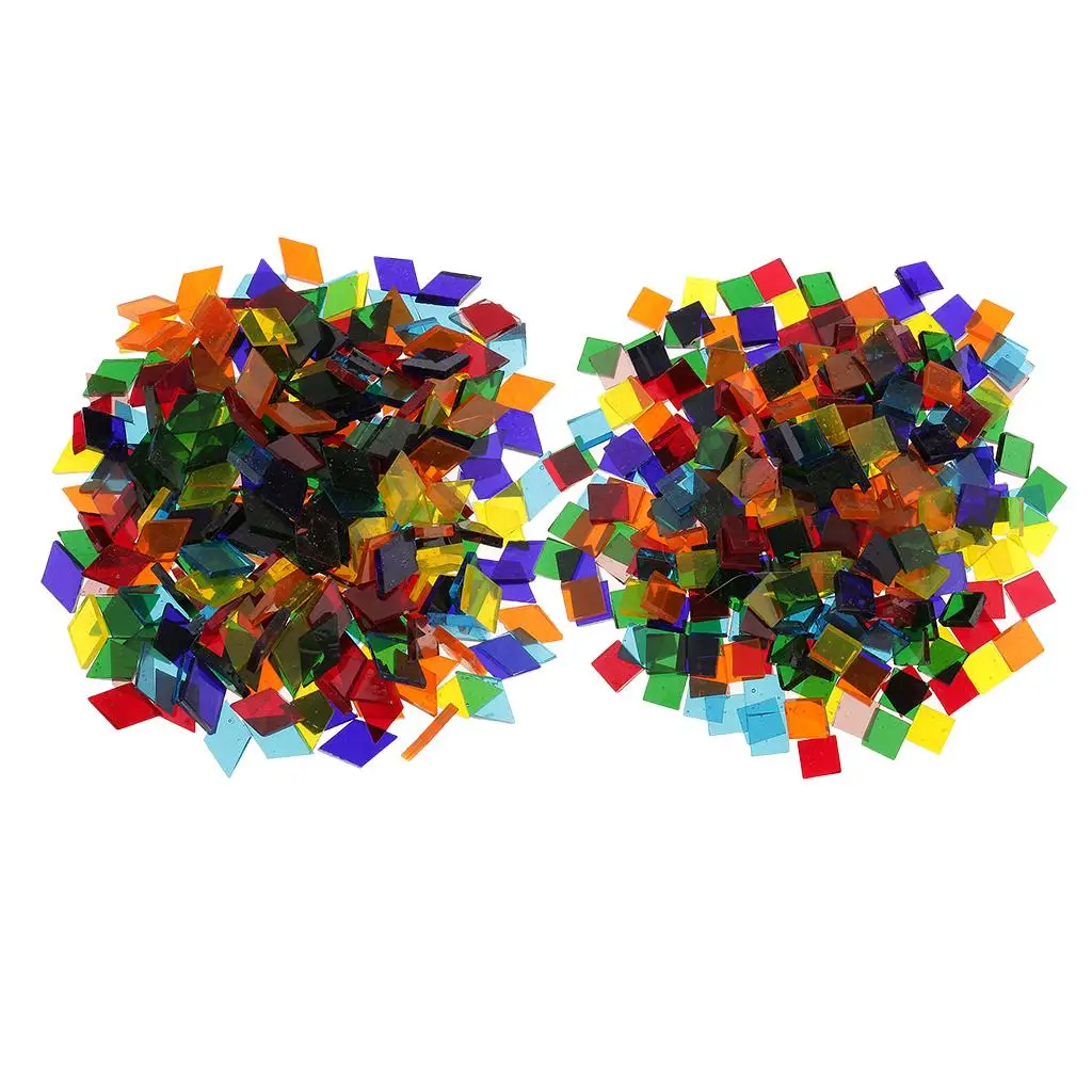 Стеклянная мозаичная плитка в форме ромба 320 и Tessera для поделок разноцветная