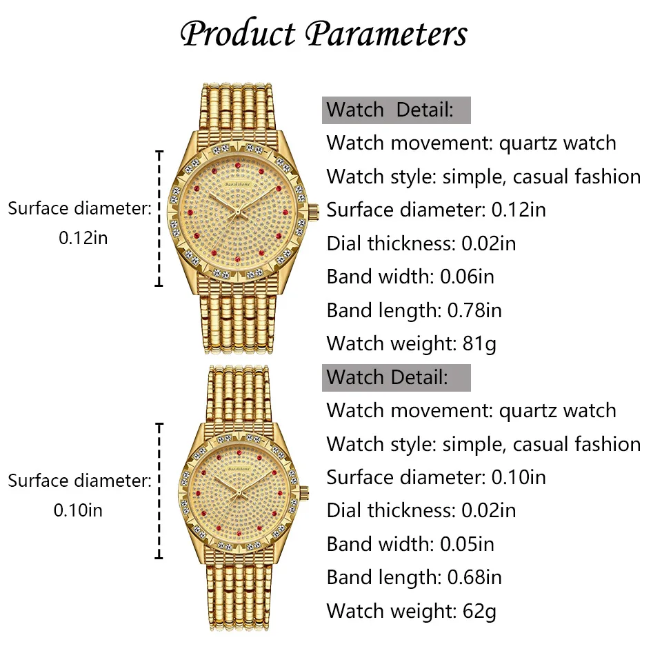 Золотые женские часы Майами с кубинской цепью и браслетом кристаллами Модные