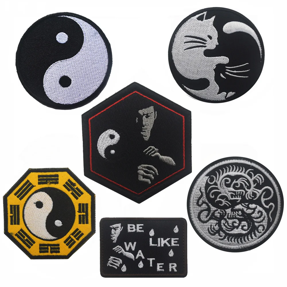 Нашивки с вышивкой в виде кошки китайском стиле