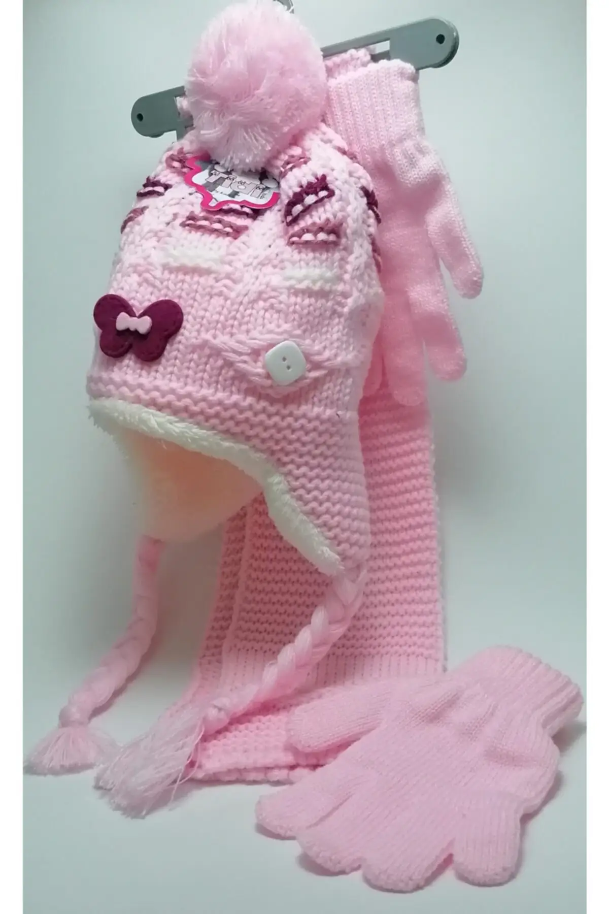 

Комплект из шарфа, шапки и перчаток, детский шарф, берет и перчатки