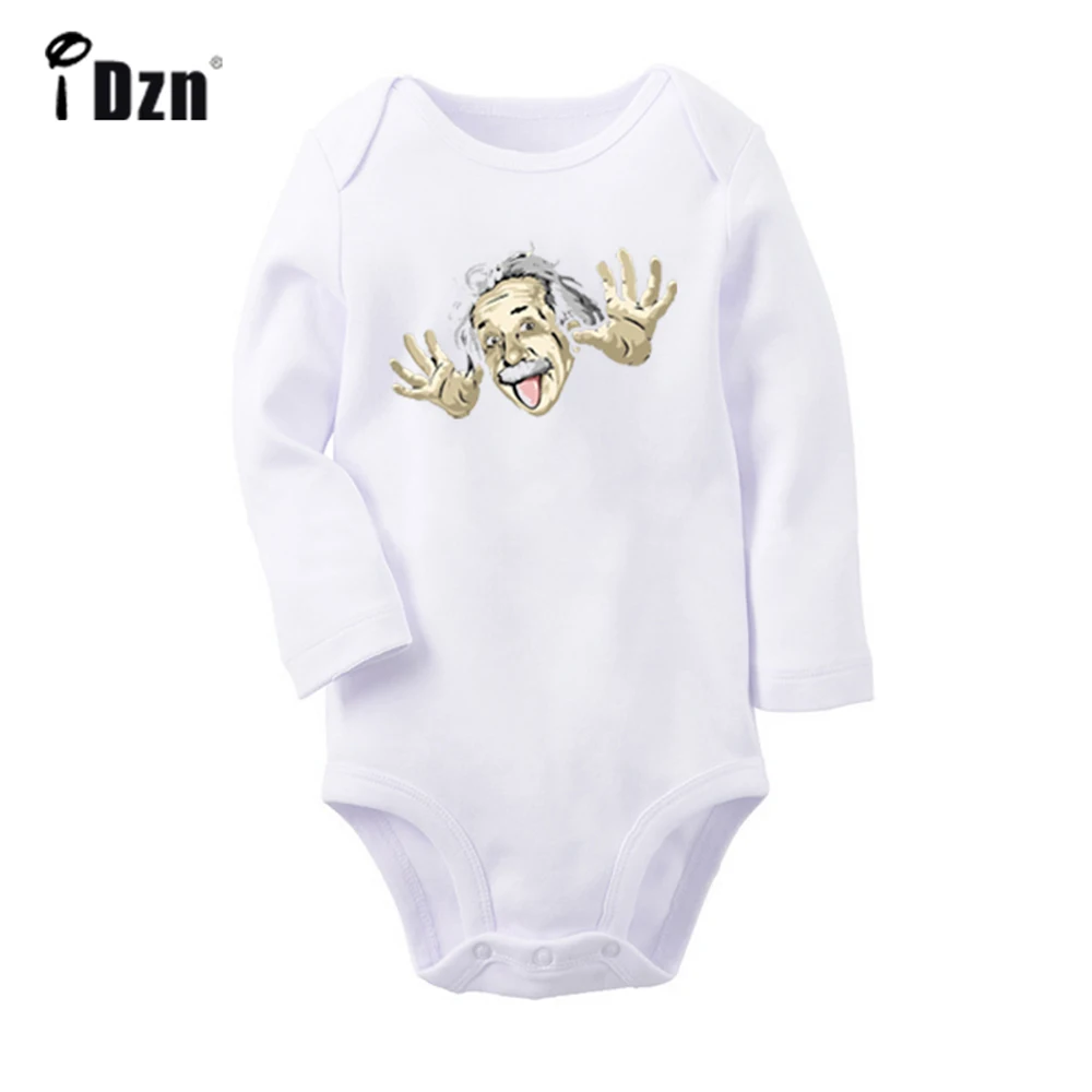 iDzn New Albert Einstein Grimace Cute Baby Jumpsuits for Boy