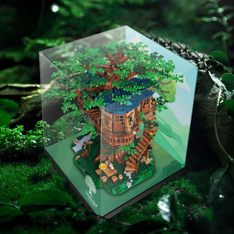 Акриловая витрина с рисунком 3 мм для Lego 21318 деревянный дом пылезащитная только
