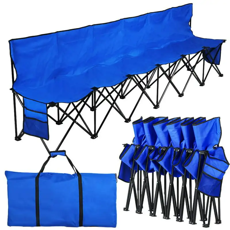 

Seats Portable Folding Bench For Sports Camping Blue