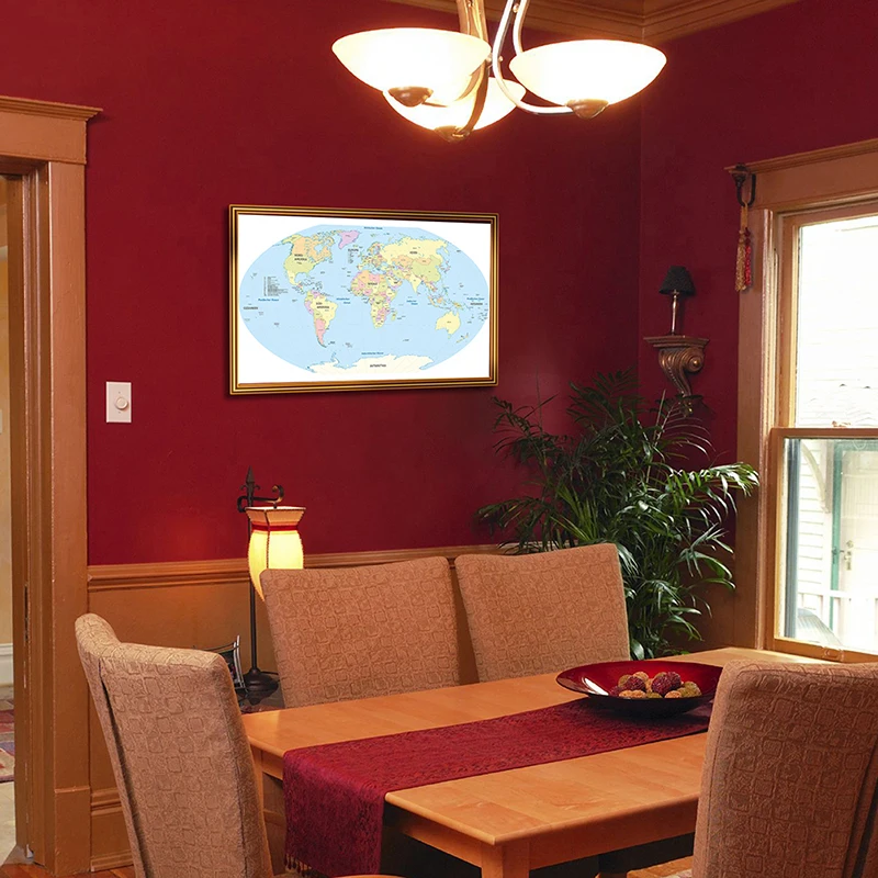 

84*59 см, немецкая политическая карта мира, Настенная картина, школьные принадлежности, украшение для дома в классе