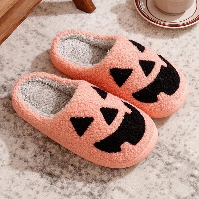 

Halloween Women's Embroidered Home Slippers Women's Flip Flops Home Floor Slippers Gifts New Ghostface Slippers Pumpkin Slippers