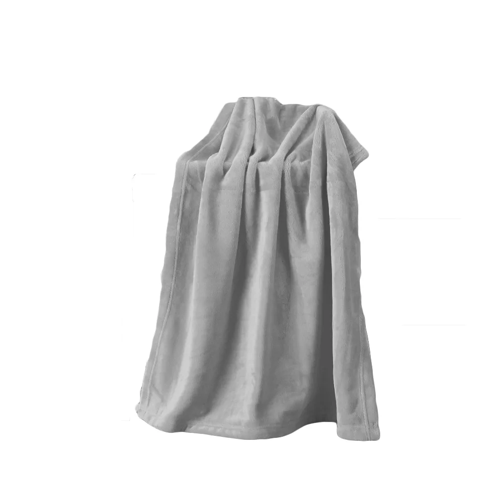 

Gorgeous Flannel Fleece Pet Blanket Cozy Towel Solid Color Pet Blanket(Silvery Grey)