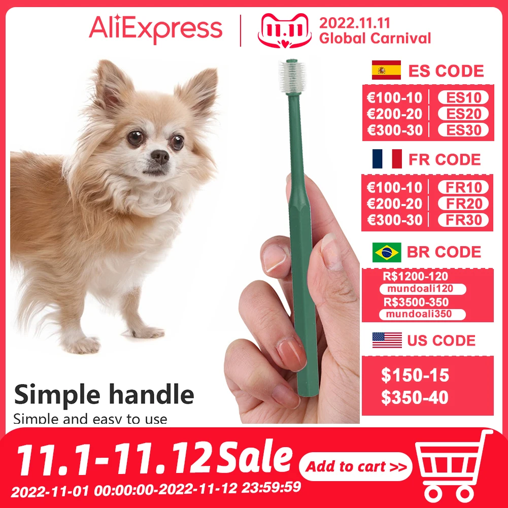 

Pet Dog Tooth Brush Super Soft Bristles Tooth Brush 360 Degree Oral Cleaning Cat Face Blackhead Cleaning Accessories For Cats